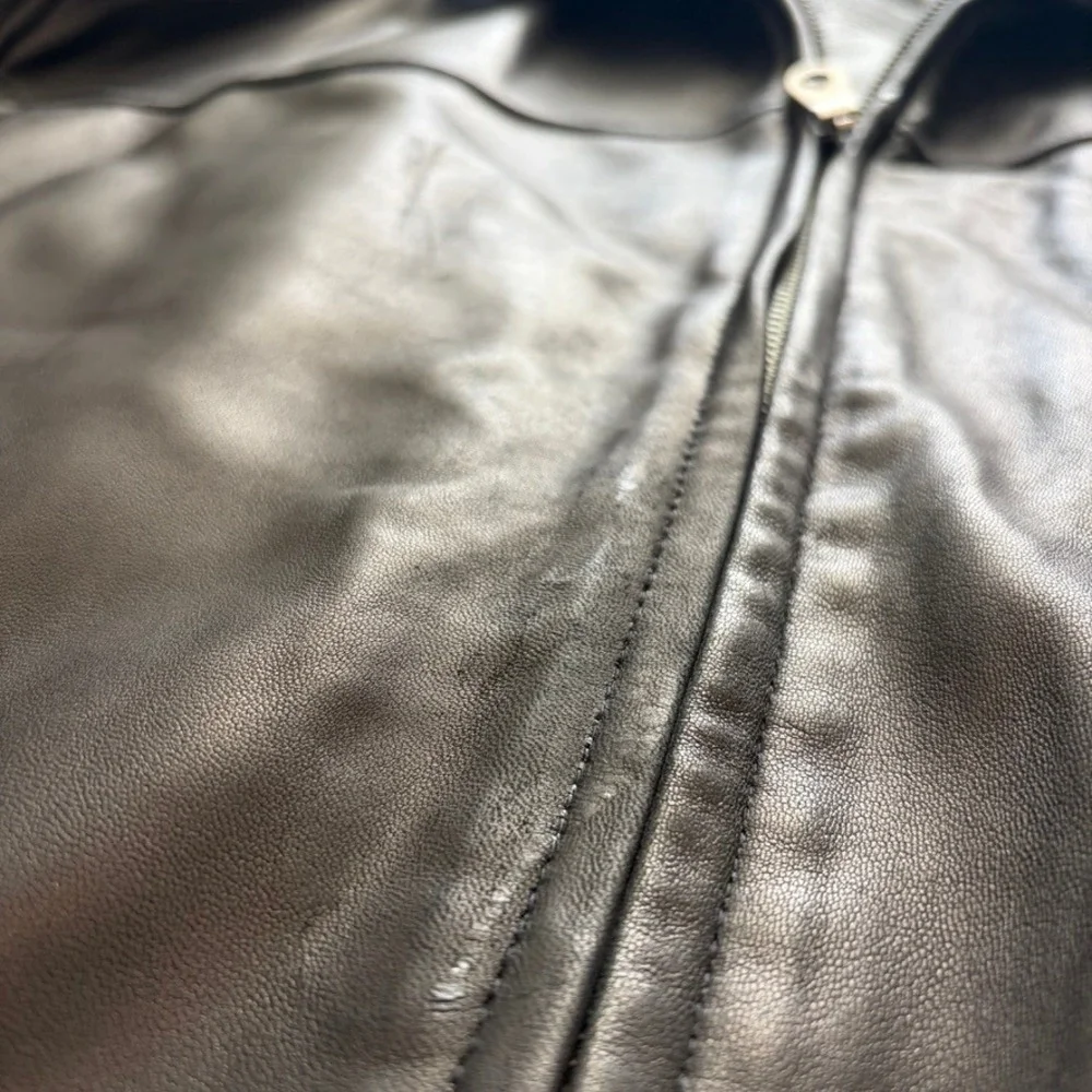Roundtree & Yorke‎ Lambskin Leather Jacket Mens 3XLT Black Retro Classic